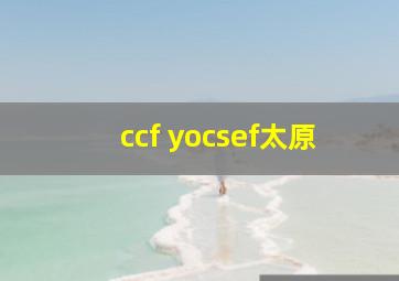 ccf yocsef太原